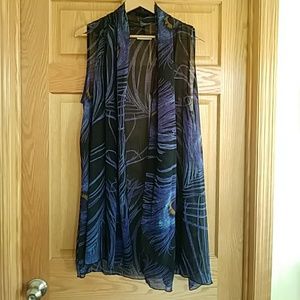 Sleeveless cardigan tunic